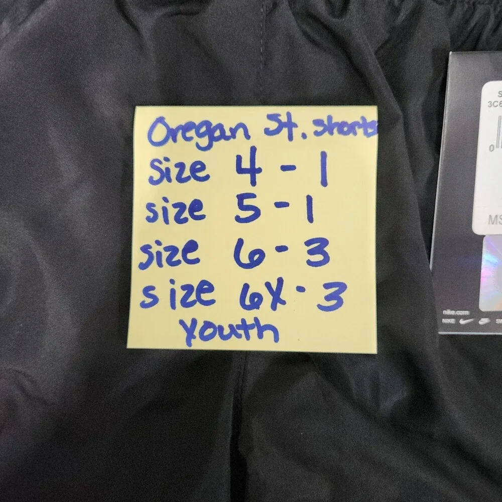 Nike Oregon State Beavers Youth Shorts Black Orange Size 4-6X 100% Polyester Fit